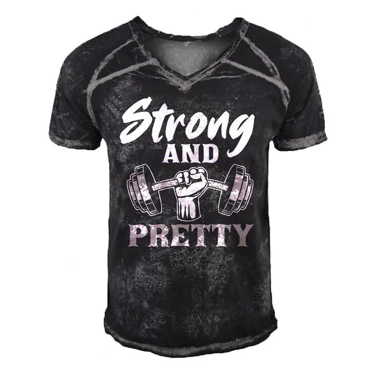 Strong And Pretty Gym Fitness Sport Bodybuilding Men's Short Sleeve V-neck 3D Print Retro Tshirt