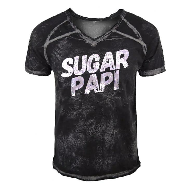 Sugar Papi  Fathers Day Men's Short Sleeve V-neck 3D Print Retro Tshirt