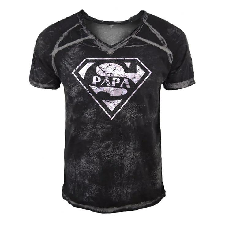 Super Dad Farthers Day Gift Men's Short Sleeve V-neck 3D Print Retro Tshirt