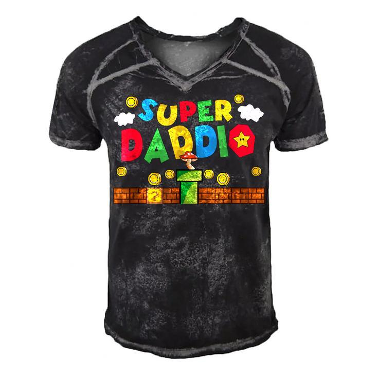 Super Daddio Gamer Daddy  Men's Short Sleeve V-neck 3D Print Retro Tshirt