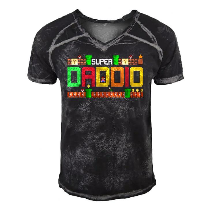 Super Dadsuper Daddio Gift Cute Funny Daddy Gift Essential Men's Short Sleeve V-neck 3D Print Retro Tshirt