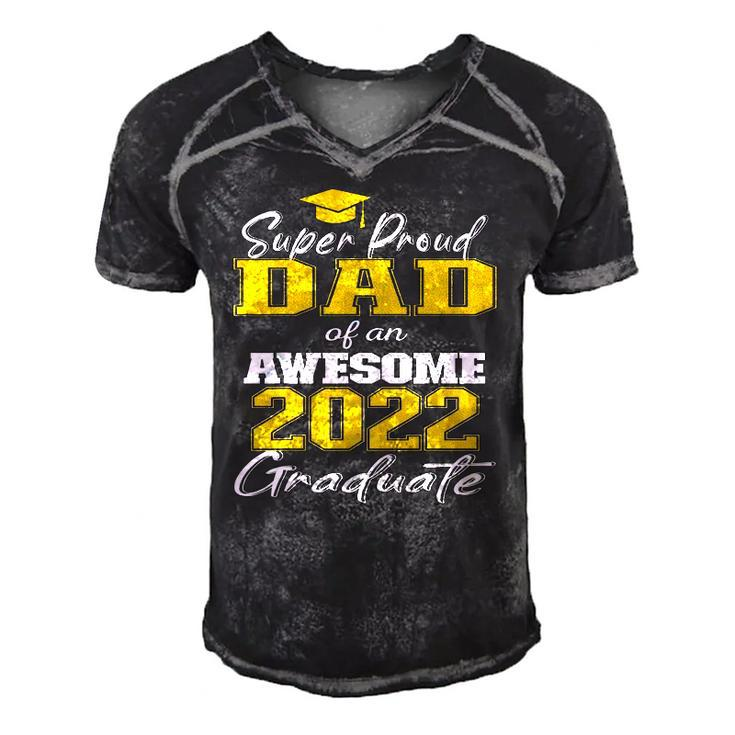 Super Proud Dad Of 2022 Graduate Awesome Family College Men's Short Sleeve V-neck 3D Print Retro Tshirt