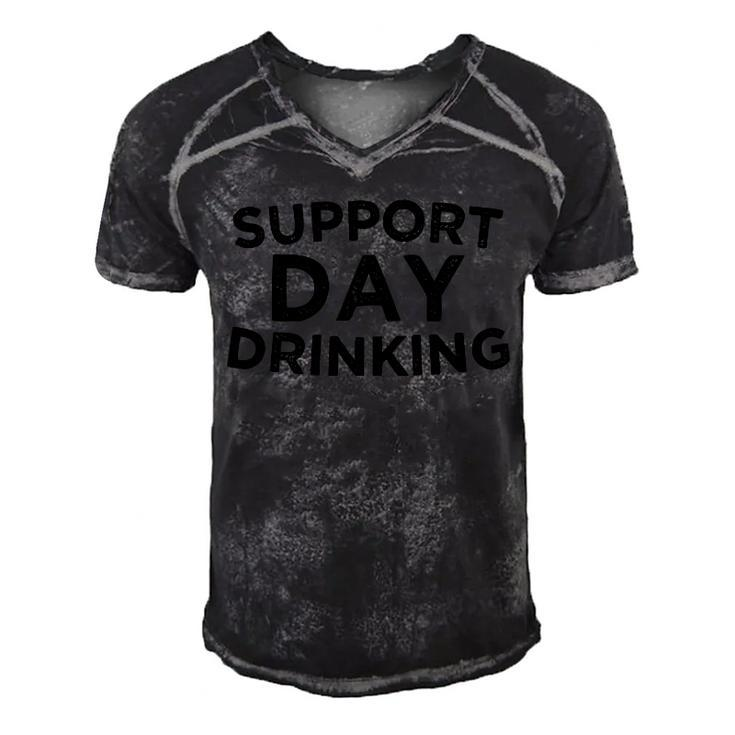 SUPPORT DAY DRINKING  Men's Short Sleeve V-neck 3D Print Retro Tshirt