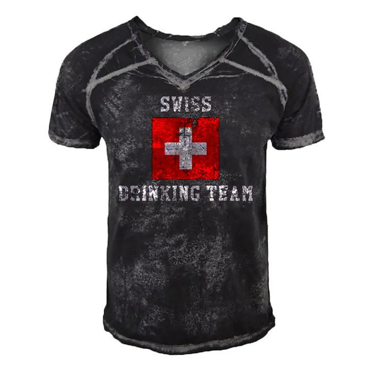 Swiss Drinking Team Funny National Pride Gift Men's Short Sleeve V-neck 3D Print Retro Tshirt