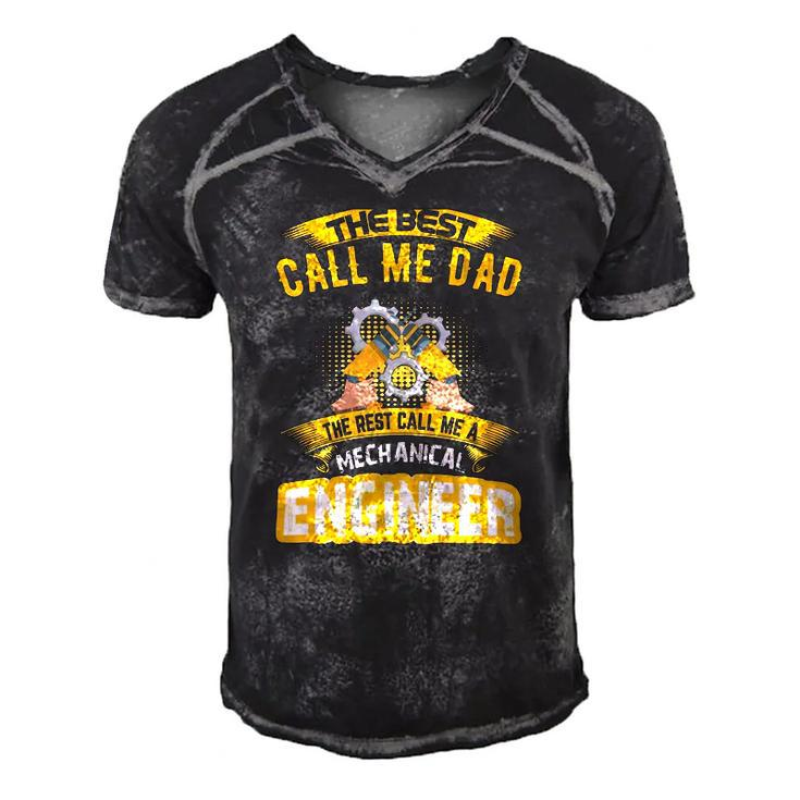 The Best Call Me Dad Call Me A Mechanical Engineer Men's Short Sleeve V-neck 3D Print Retro Tshirt