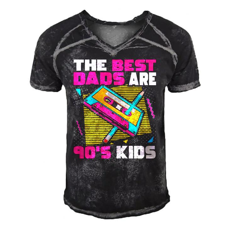 The Best Dads Are 90S Kids 90S Dad Cassette Tape  Men's Short Sleeve V-neck 3D Print Retro Tshirt