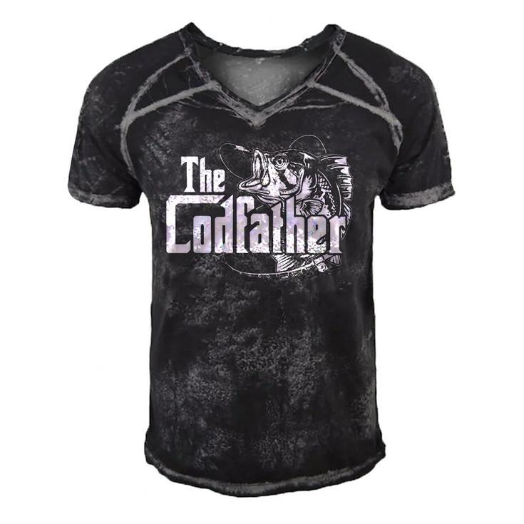 The Codfather Cod Fish Catcher Fishing Daddy Dad Father Papa  Men's Short Sleeve V-neck 3D Print Retro Tshirt