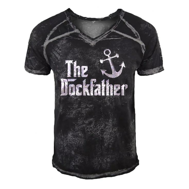 The Dockfather Funny Boating Fishing Boat Dad Captain Boater  Men's Short Sleeve V-neck 3D Print Retro Tshirt