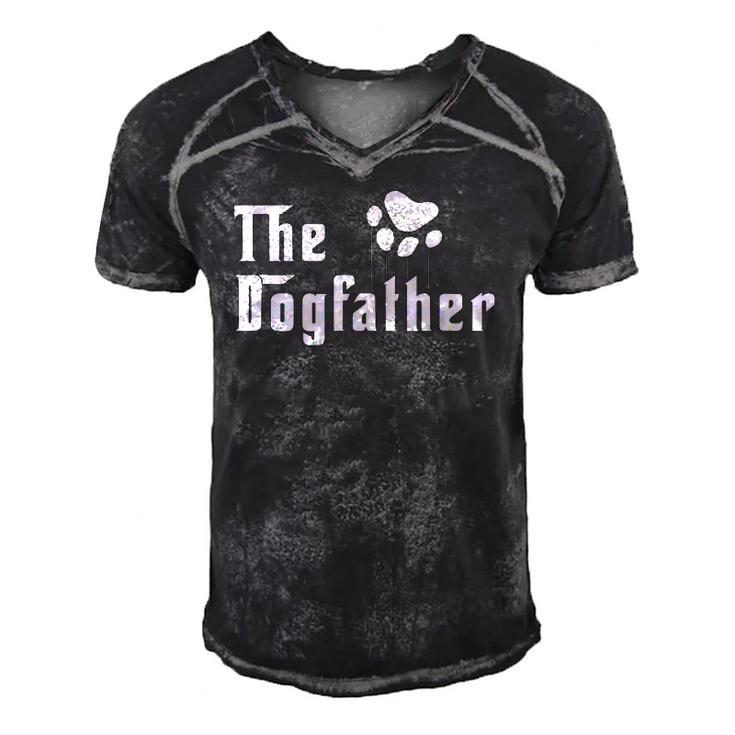 The Dogfather For Proud Dog Fathers Of The Goodest Dogs Men's Short Sleeve V-neck 3D Print Retro Tshirt