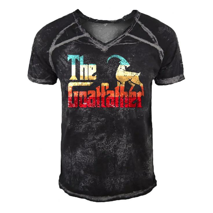 The Goatfather Gift Idea For A Goat Lover And Animal Lover Men's Short Sleeve V-neck 3D Print Retro Tshirt