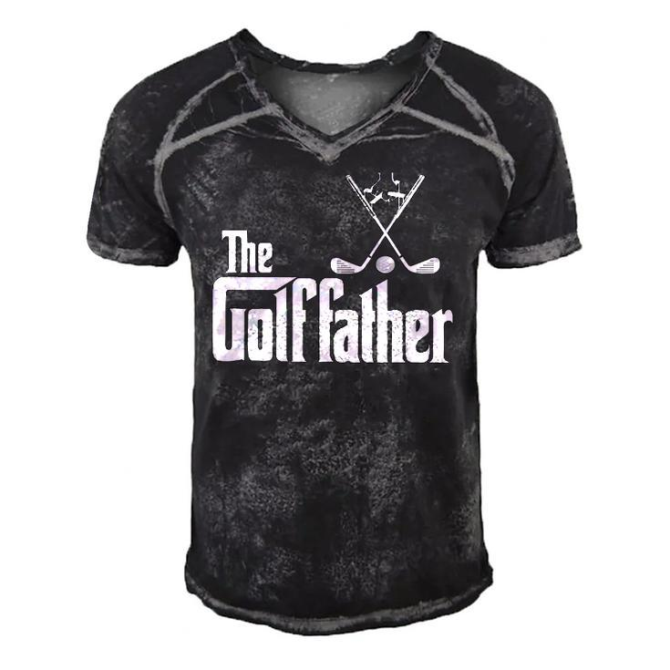 The Golffather Golf Father Funny Golfing Fathers Day Men's Short Sleeve V-neck 3D Print Retro Tshirt