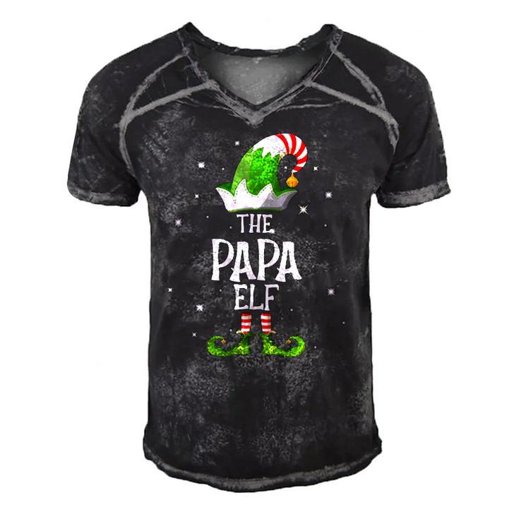 The Papa Elf Family Matching Group Christmas Men's Short Sleeve V-neck 3D Print Retro Tshirt
