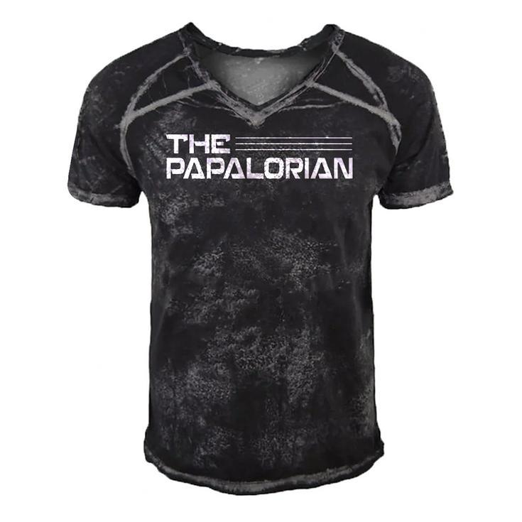 The Papalorian Funny Fathers Day Costume Men's Short Sleeve V-neck 3D Print Retro Tshirt
