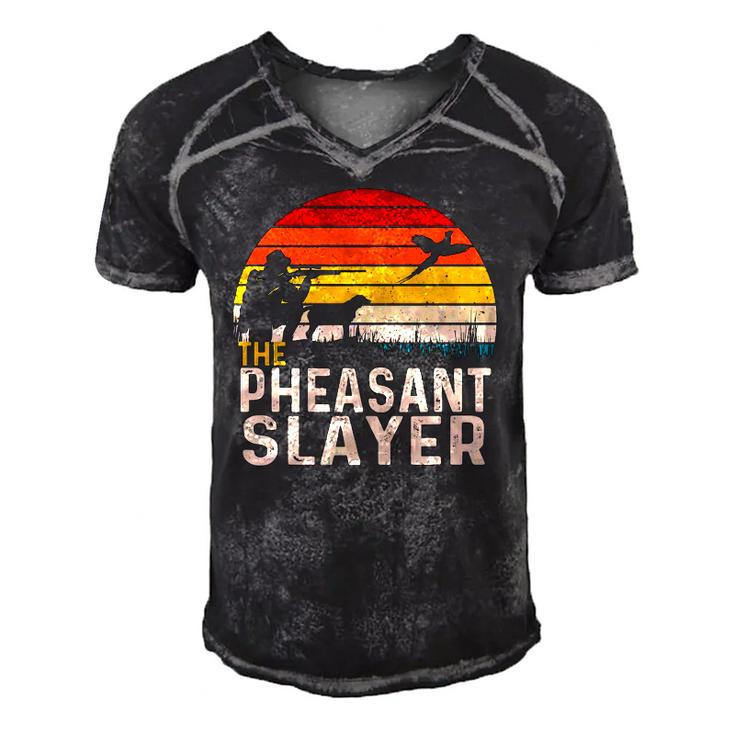 The Pheasant Slayer Pheasant Hunting Bird Hunter Men's Short Sleeve V-neck 3D Print Retro Tshirt
