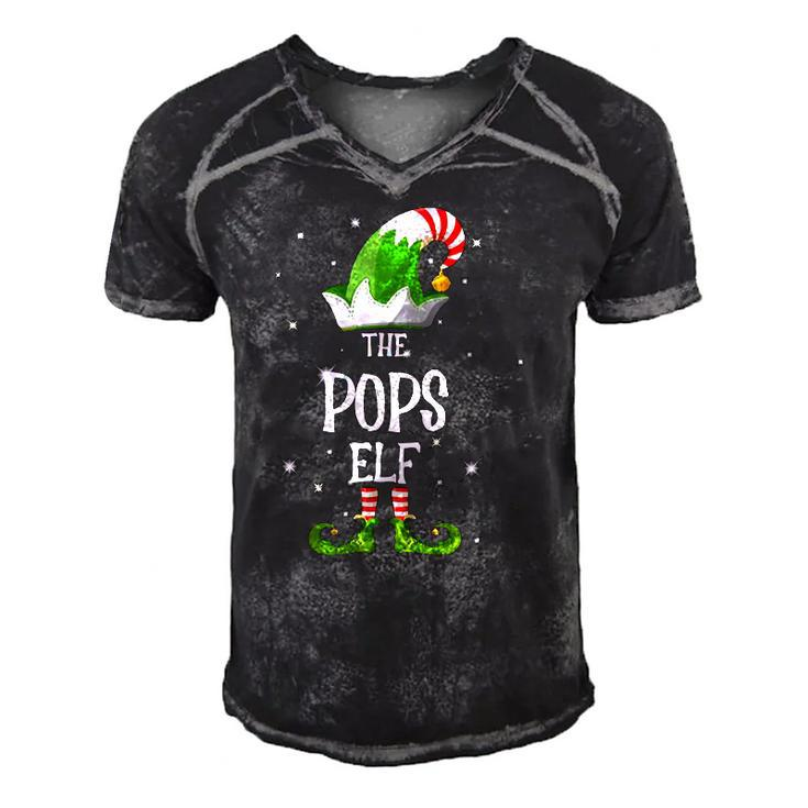 The Pops Elf Family Matching Group Christmas Men's Short Sleeve V-neck 3D Print Retro Tshirt