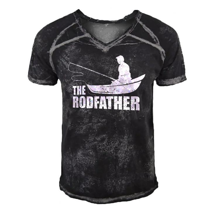 The Rodfather Nature Lover And Fisher Men's Short Sleeve V-neck 3D Print Retro Tshirt