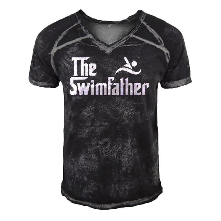 The Swim Father Funny Swimming Swimmer Gift Men's Short Sleeve V-neck 3D Print Retro Tshirt