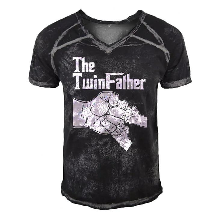 The Twinfather Father Of Twins Fist Bump Men's Short Sleeve V-neck 3D Print Retro Tshirt