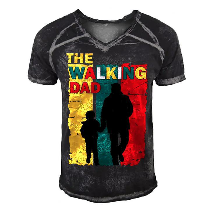 The Walking Dad Men's Short Sleeve V-neck 3D Print Retro Tshirt