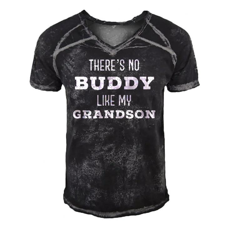 Theres No Buddy Like My Grandson Matching Grandpa Men's Short Sleeve V-neck 3D Print Retro Tshirt