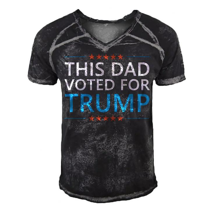 This Dad Voted For Trump Funny 4Th Of July Fathers Day Meme   Men's Short Sleeve V-neck 3D Print Retro Tshirt