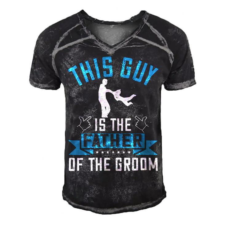 This Guy Is The Father Of The Groom Men's Short Sleeve V-neck 3D Print Retro Tshirt