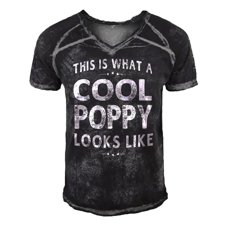 This Is What A Cool Poppy Looks Like Grandpa Gift Men's Short Sleeve V-neck 3D Print Retro Tshirt