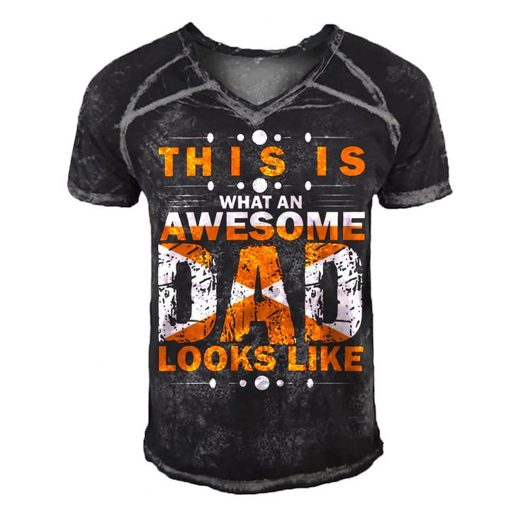 This Is What An Awesome Dad Looks Like Fathers Day T Shirts  Men's Short Sleeve V-neck 3D Print Retro Tshirt