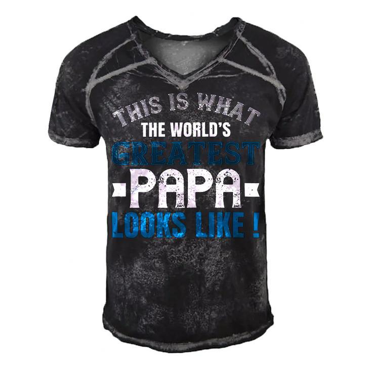 This Is What The Worlds Gratest Papa Papa T-Shirt Fathers Day Gift Men's Short Sleeve V-neck 3D Print Retro Tshirt