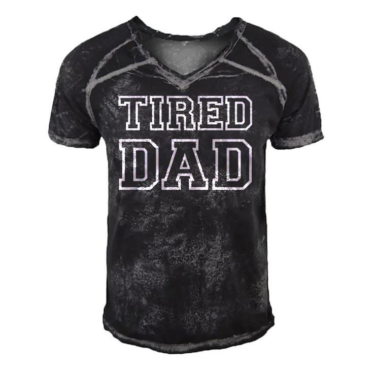 Tired Dad Life Fathers Day  Men's Short Sleeve V-neck 3D Print Retro Tshirt