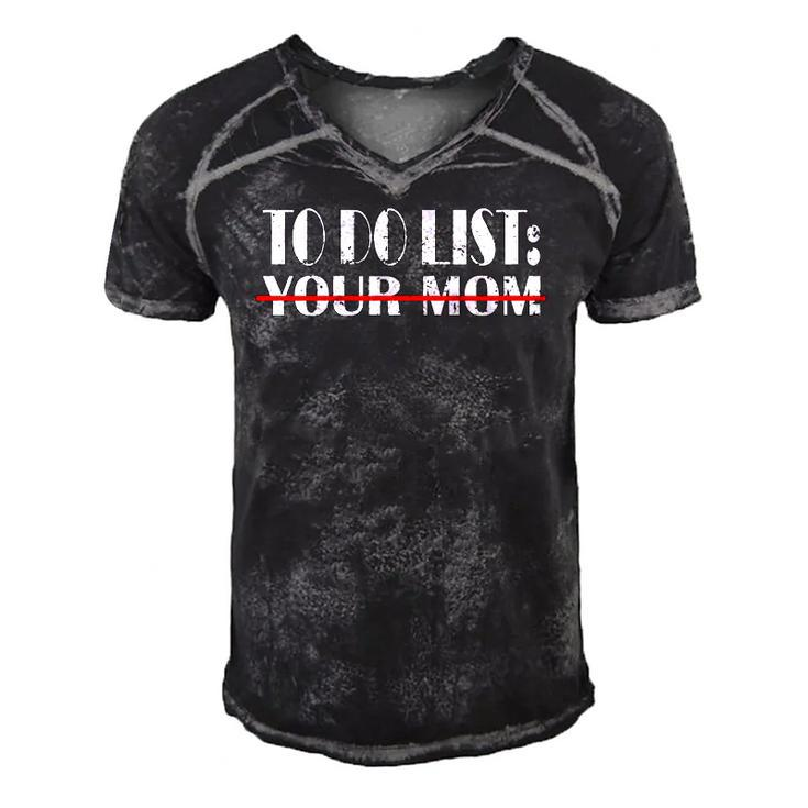 To Do List Your Mom Dad Men's Short Sleeve V-neck 3D Print Retro Tshirt