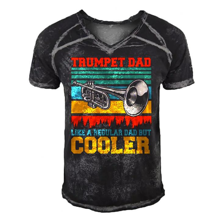 Trumpet Dad Definition Happy Fathers Day Trumpet Player Men's Short Sleeve V-neck 3D Print Retro Tshirt