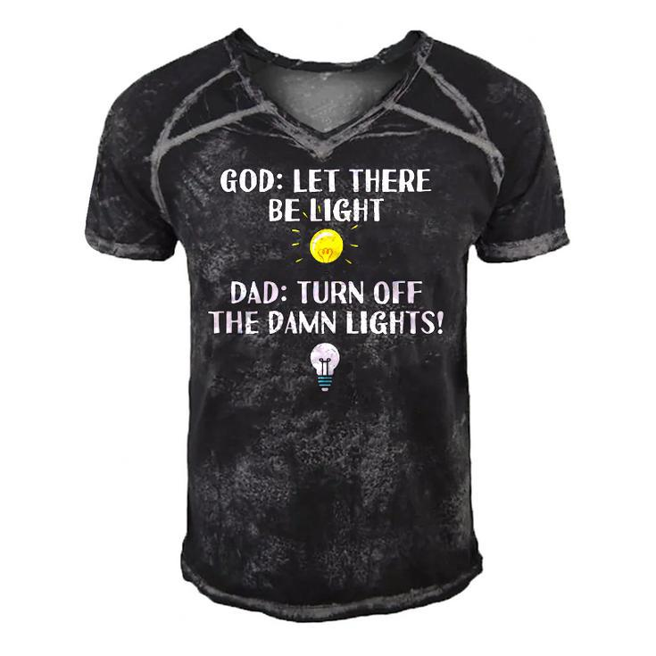 Turn Off The Damn Lights For Dad Birthday Or Fathers Day Men's Short Sleeve V-neck 3D Print Retro Tshirt