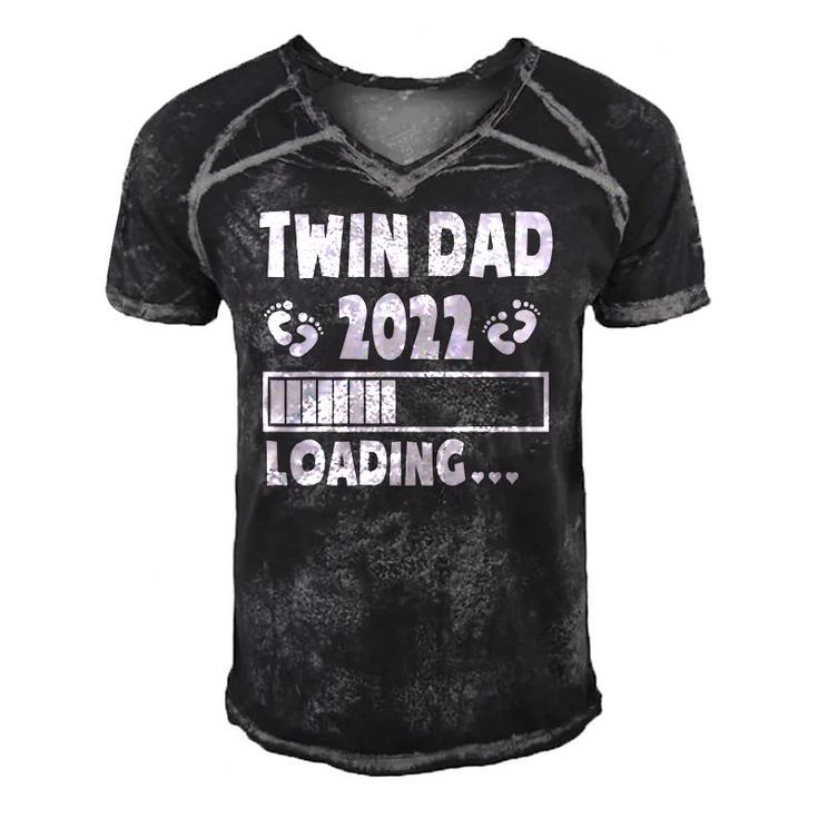 Twin Dad Of Twins 2022 Expecting Twin Dad Fathers Day Cute Men's Short Sleeve V-neck 3D Print Retro Tshirt