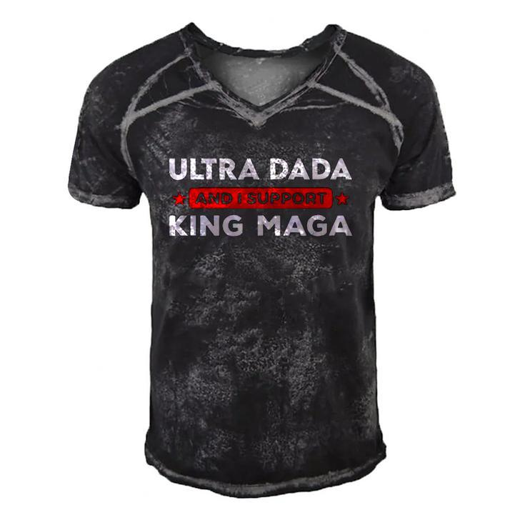 Ultra Dada And I Support King Maga Father’S Day Men's Short Sleeve V-neck 3D Print Retro Tshirt