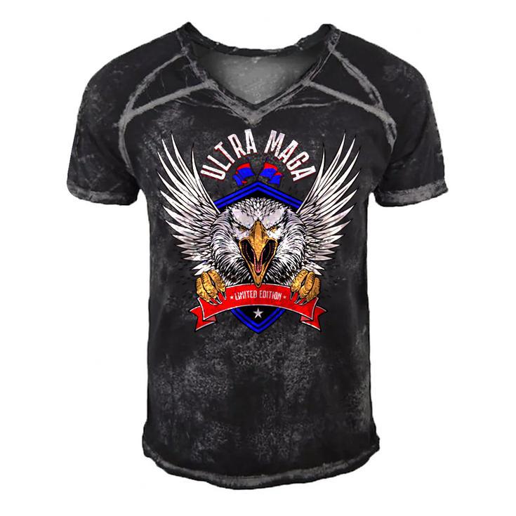 Ultra Maga Eagle Proud Ultra Maga Men's Short Sleeve V-neck 3D Print Retro Tshirt