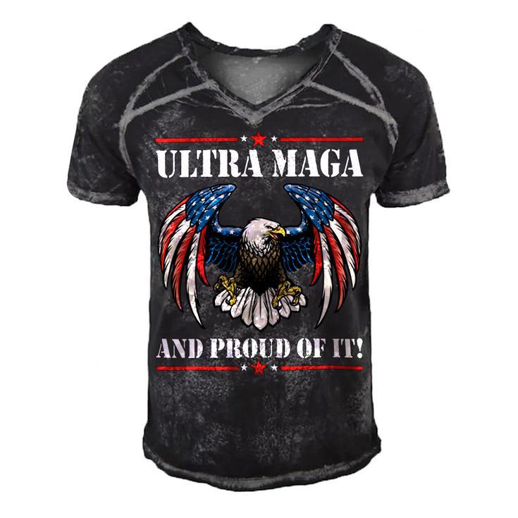 Ultra Maga Eagle Vintage  Men's Short Sleeve V-neck 3D Print Retro Tshirt