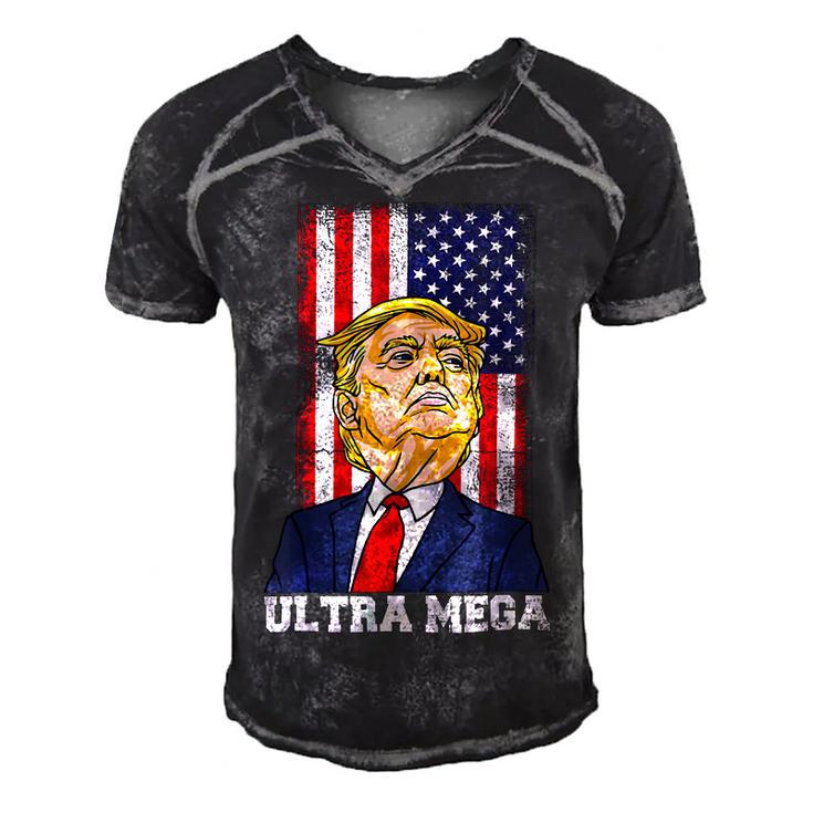 Ultra Maga Shirt Funny Anti Biden Us Flag Men's Short Sleeve V-neck 3D Print Retro Tshirt