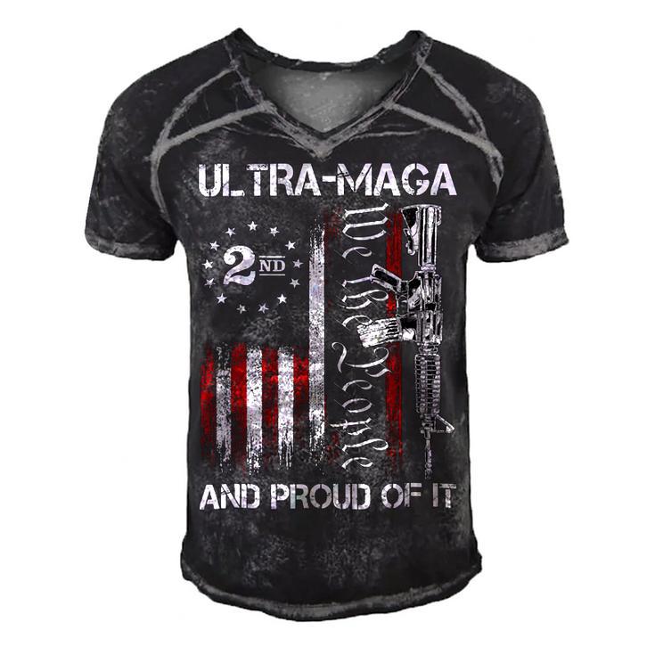 Ultra Maga We The People Proud Republican Usa Flag Men's Short Sleeve V-neck 3D Print Retro Tshirt