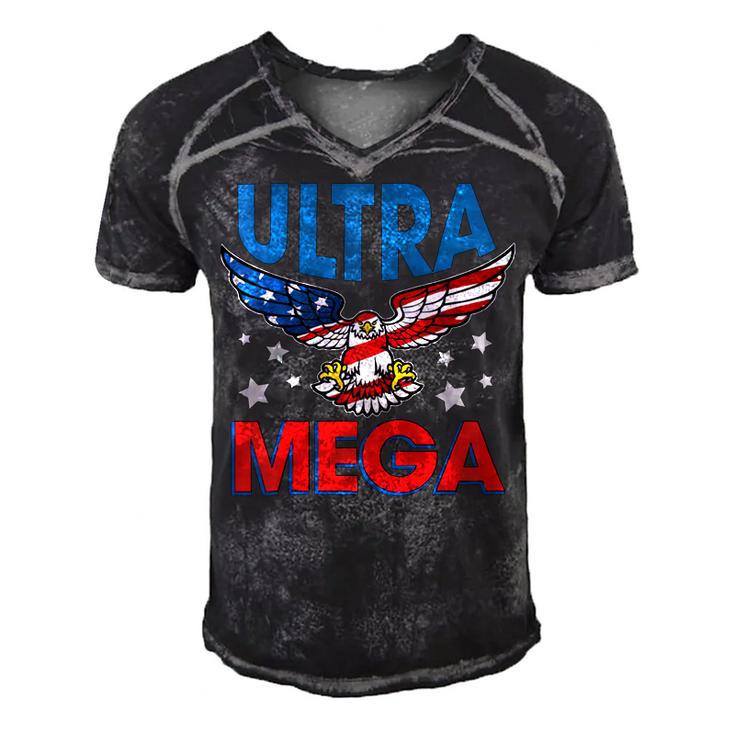 Ultra Mega Eagle  Men's Short Sleeve V-neck 3D Print Retro Tshirt