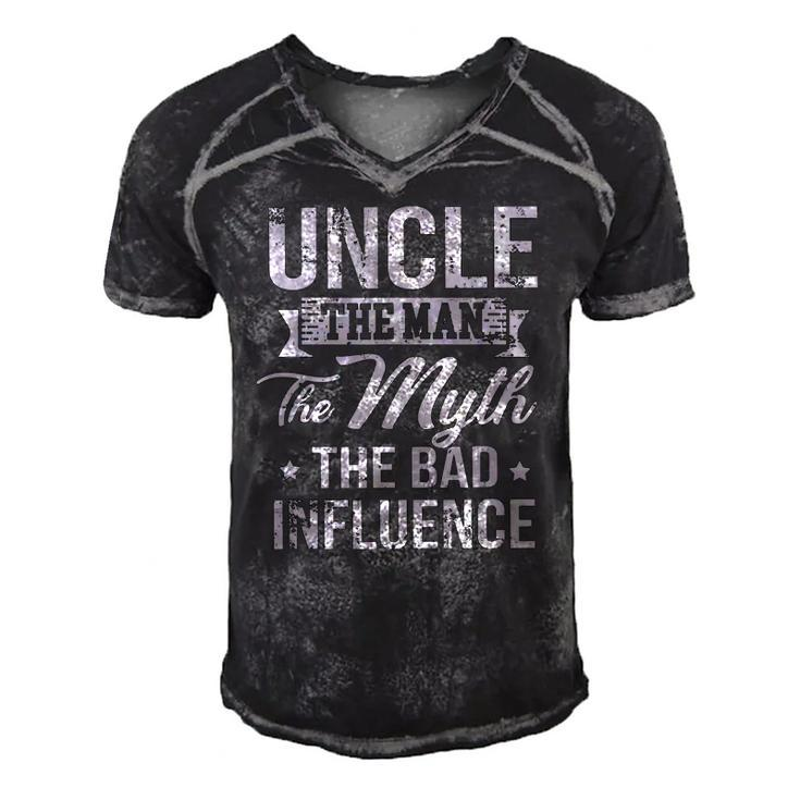 Uncle The Bad Influence Funny Men's Short Sleeve V-neck 3D Print Retro Tshirt