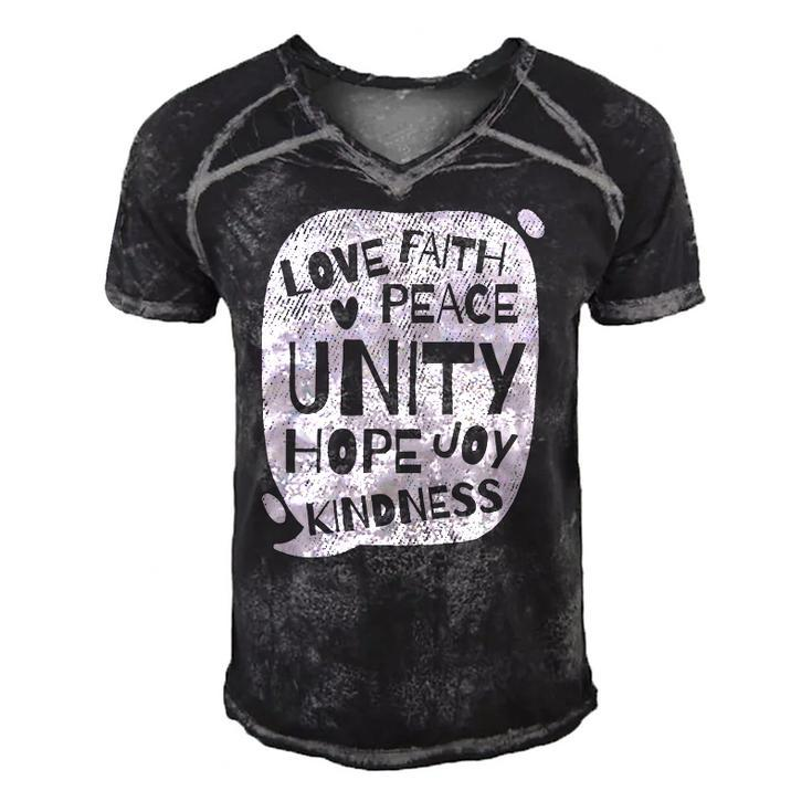 Unity Day Orange  Peace Love Spread Kindness Gift Men's Short Sleeve V-neck 3D Print Retro Tshirt