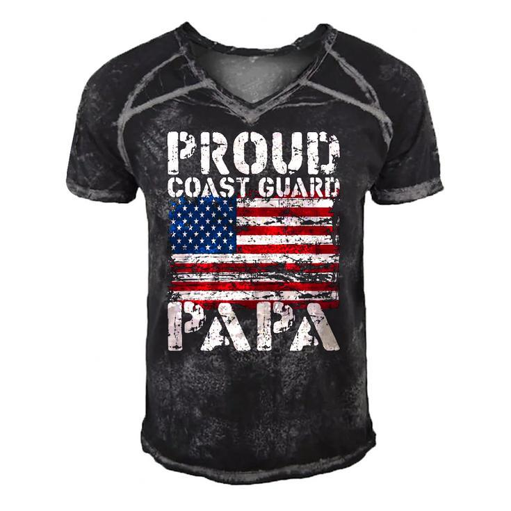 Us Coast Guard Uscg American Flag Coast Guard Papa Men's Short Sleeve V-neck 3D Print Retro Tshirt