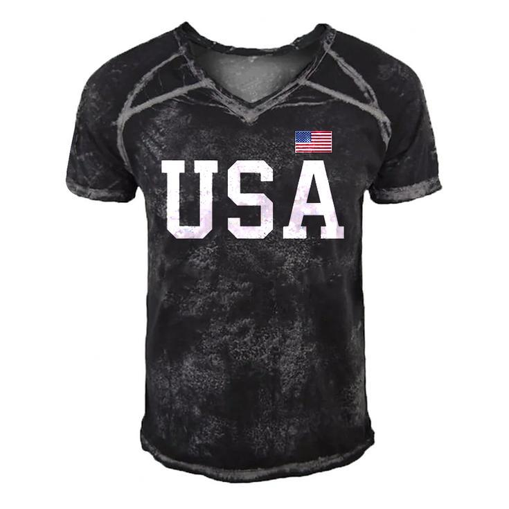 Usa  Women Men Kids Patriotic American Flag 4Th Of July Men's Short Sleeve V-neck 3D Print Retro Tshirt