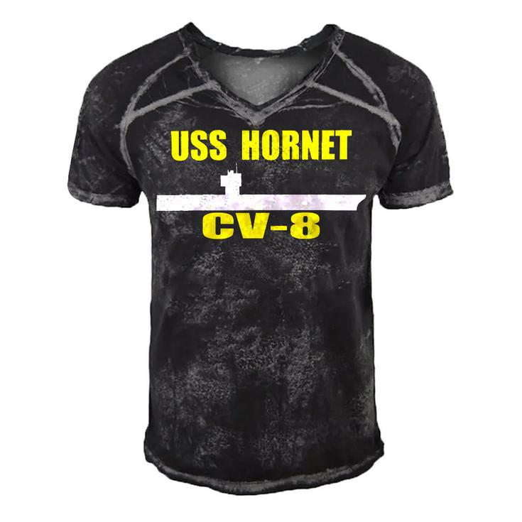 Uss Hornet Cv-8 Aircraft Carrier Sailor Veterans Day D-Day T-Shirt Men's Short Sleeve V-neck 3D Print Retro Tshirt