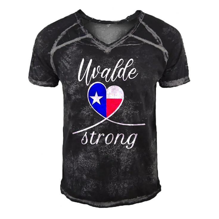 Uvalde Strong Tee End Gun Violence Texan Flag Heart Men's Short Sleeve V-neck 3D Print Retro Tshirt
