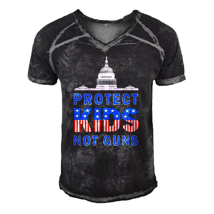 Uvalde Texas Strong Pray For Anti Guns Us Flag Text Men's Short Sleeve V-neck 3D Print Retro Tshirt