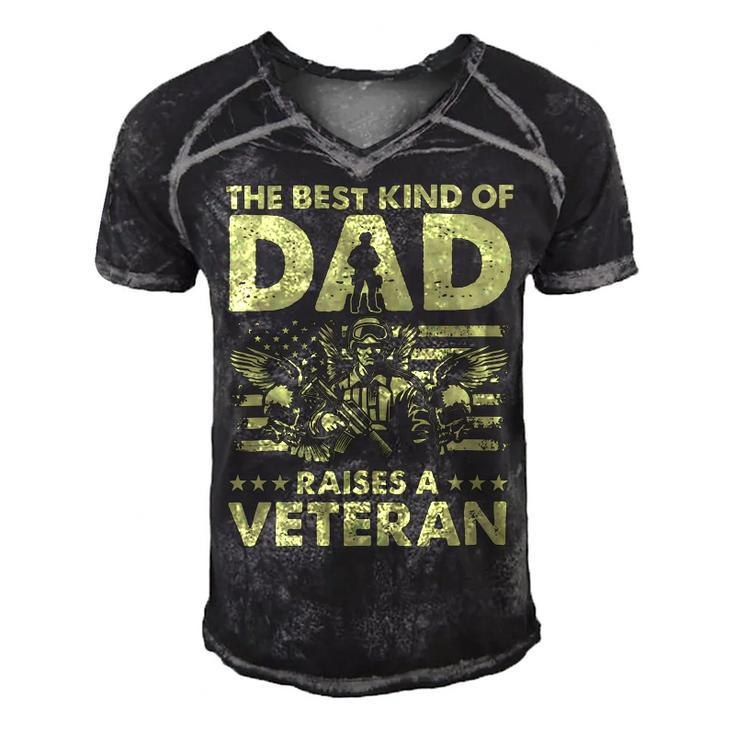Veteran Best Kind Of Dad Raises A Veteran 91 Navy Soldier Army Military Men's Short Sleeve V-neck 3D Print Retro Tshirt