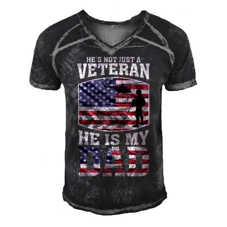 Veteran Dad 4Th Of July Or Labor Day  Men's Short Sleeve V-neck 3D Print Retro Tshirt