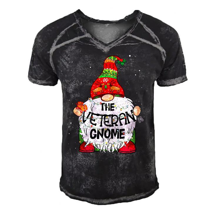 Veteran Gnome Christmas Tree Light T-Shirt Men's Short Sleeve V-neck 3D Print Retro Tshirt